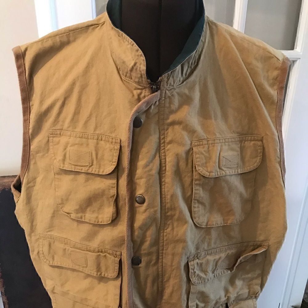 Cosi Classic Outdoors Fishing Hunting Vest Full Front Zipper Snap Closure XL